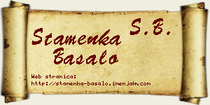 Stamenka Basalo vizit kartica